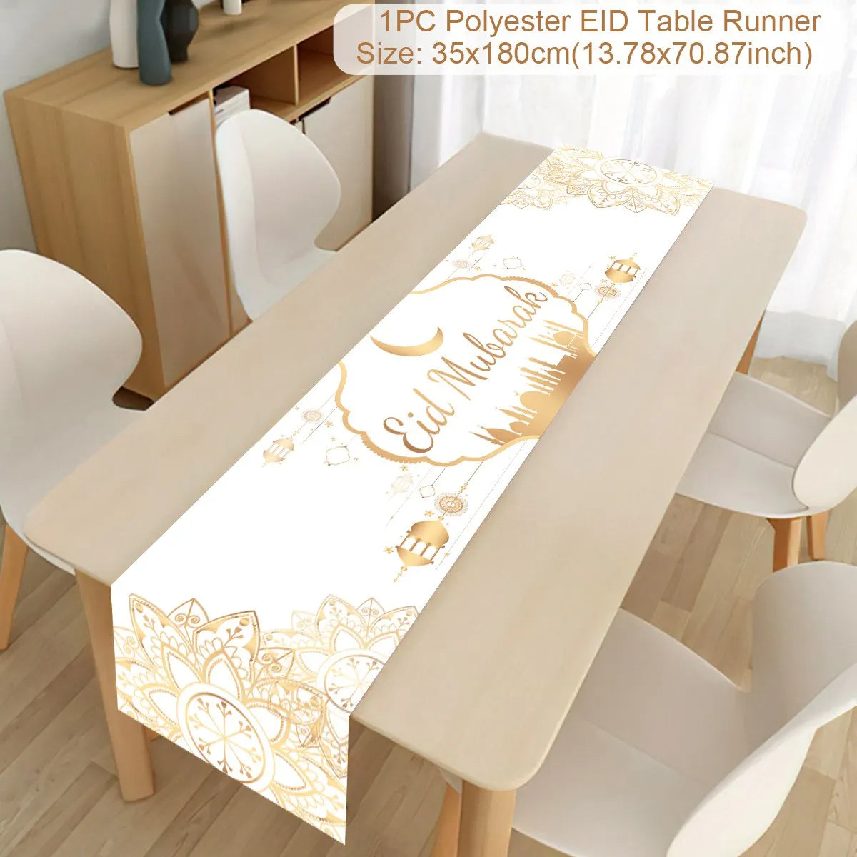 Ramadan Decoration 2024 Table Runner EID Mubarak Decor For Home Tablecloth Ramadan Kareem Islamic Muslim Party Eid Al Adha Gifts